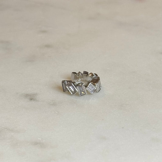 Silver Crystals Ear-Cuff